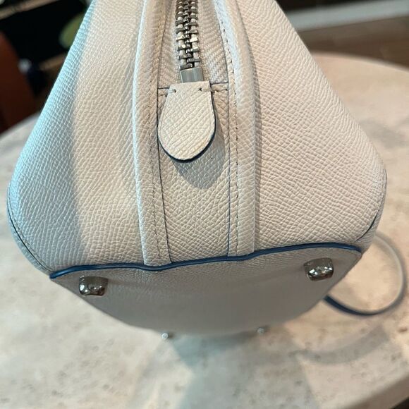 Coach ivory and blue shoulder purse leather - Picture 7 of 14
